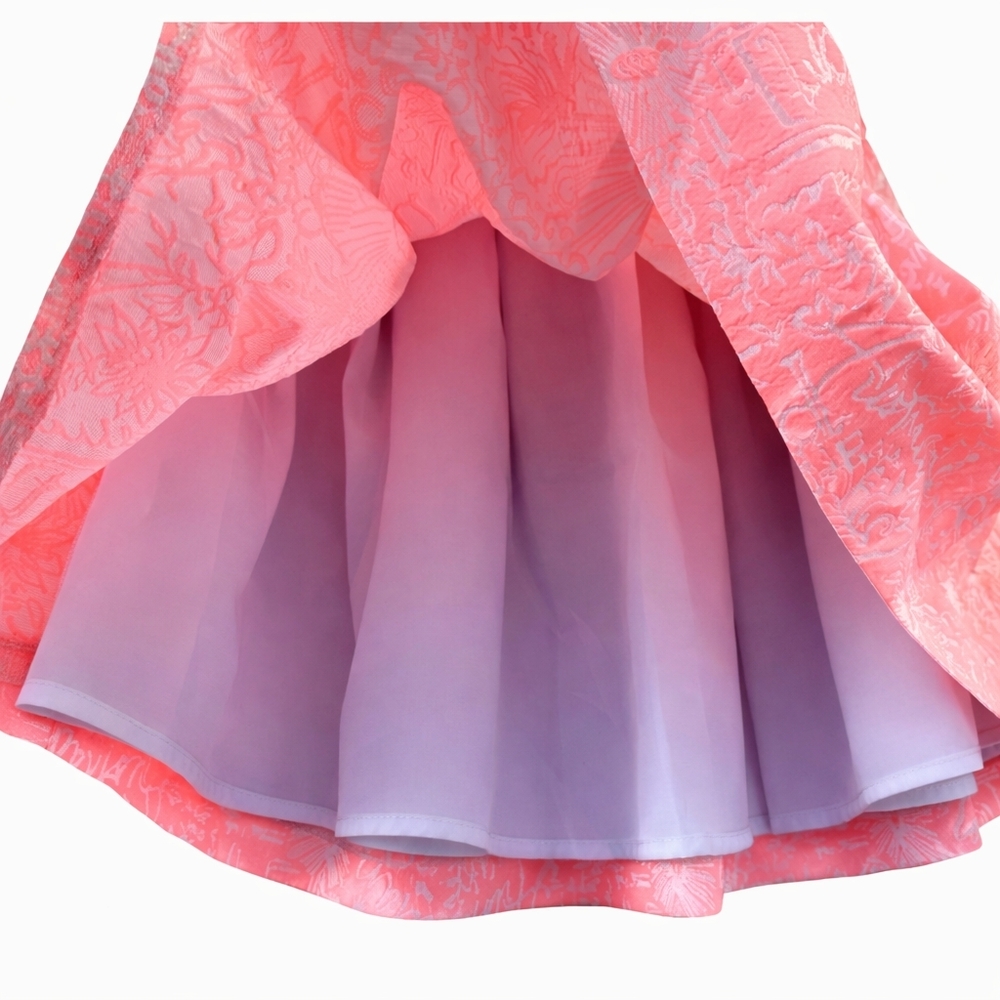 Lilly Pulitzer Peachy Pink Jacquard Pleated Harlie Skirt Size 2 Pink Zip Mini - Picture 4 of 10
